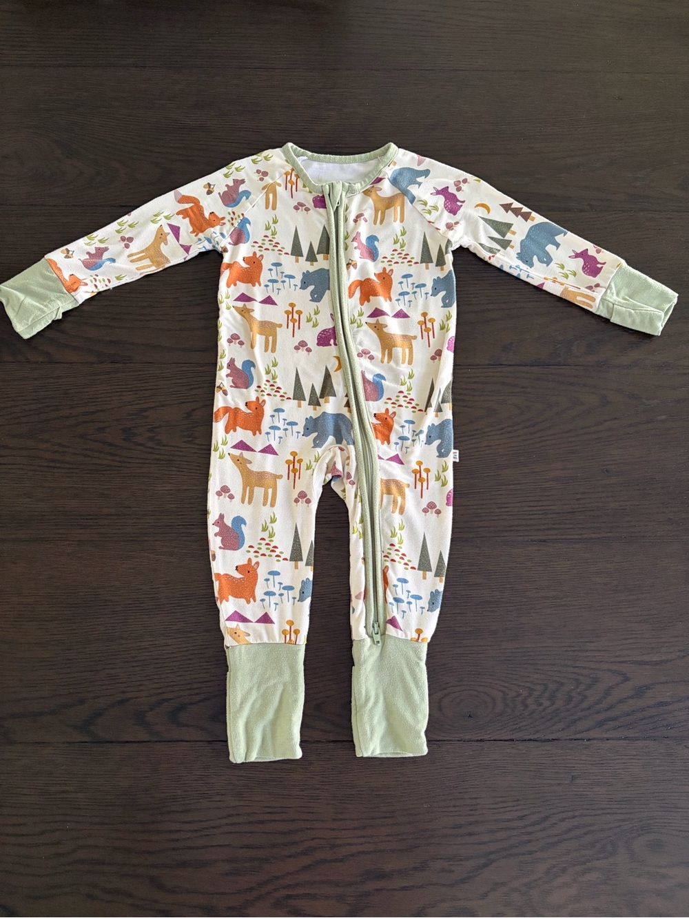 Emerson & Friends Forest Animals Bamboo Convertible Footie Romper (3-6M)